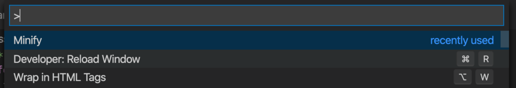 VS CodeのMinifyプラグイン
