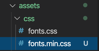 圧縮されたCSSファイル